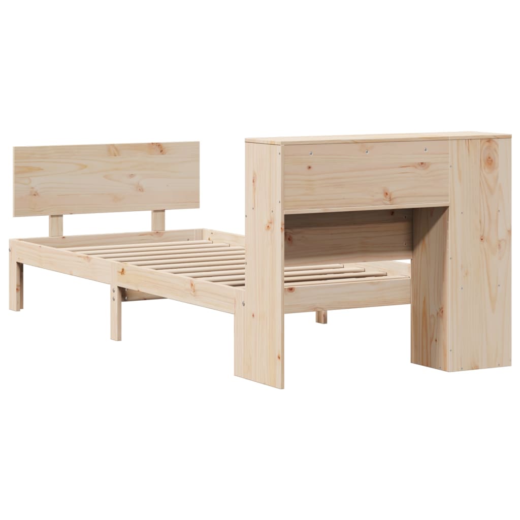 Bookcase Bed without Mattress 90x200cm Solid Wood Pine