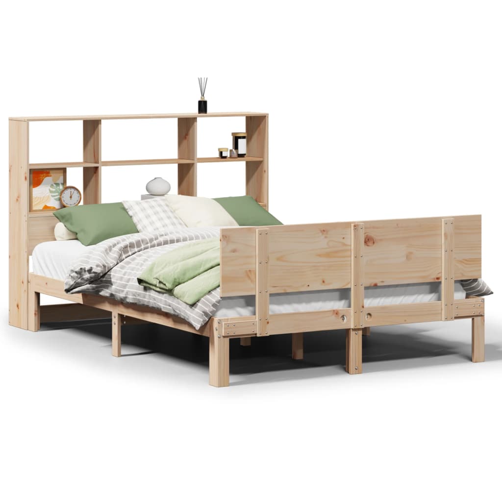 Bookcase Bed without Mattress 160x200cm Solid Wood Pine