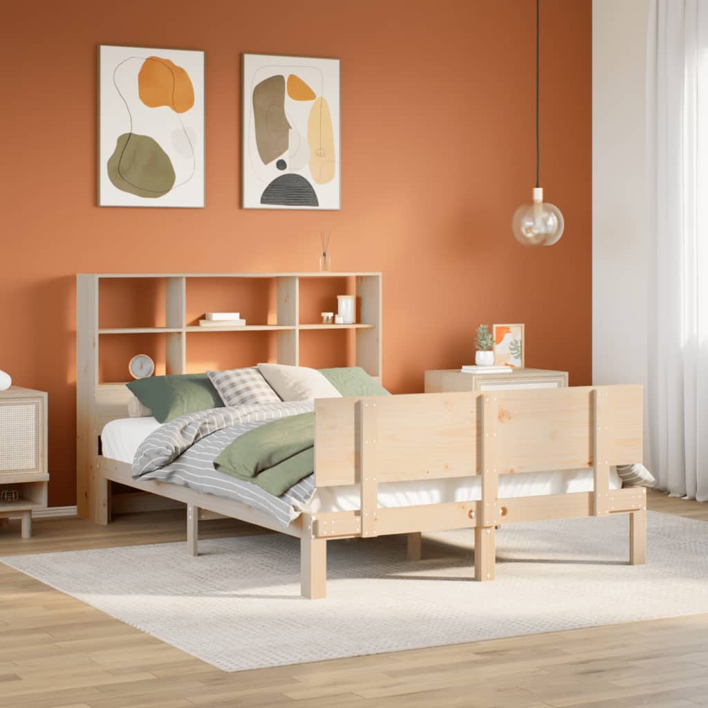 Bookcase Bed without Mattress 160x200cm Solid Wood Pine