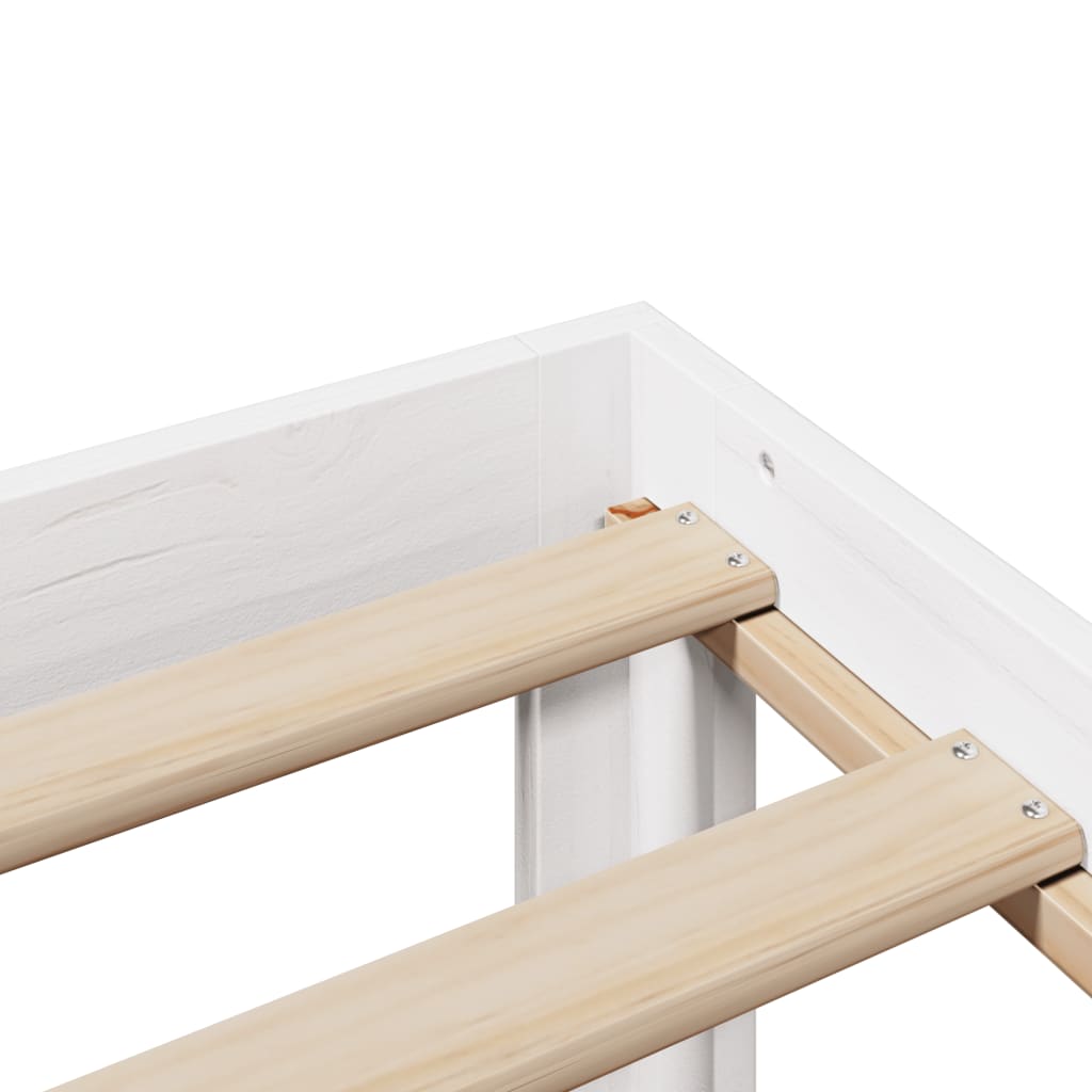 Bookcase Bed without Mattress White 160x200cm Solid Wood Pine