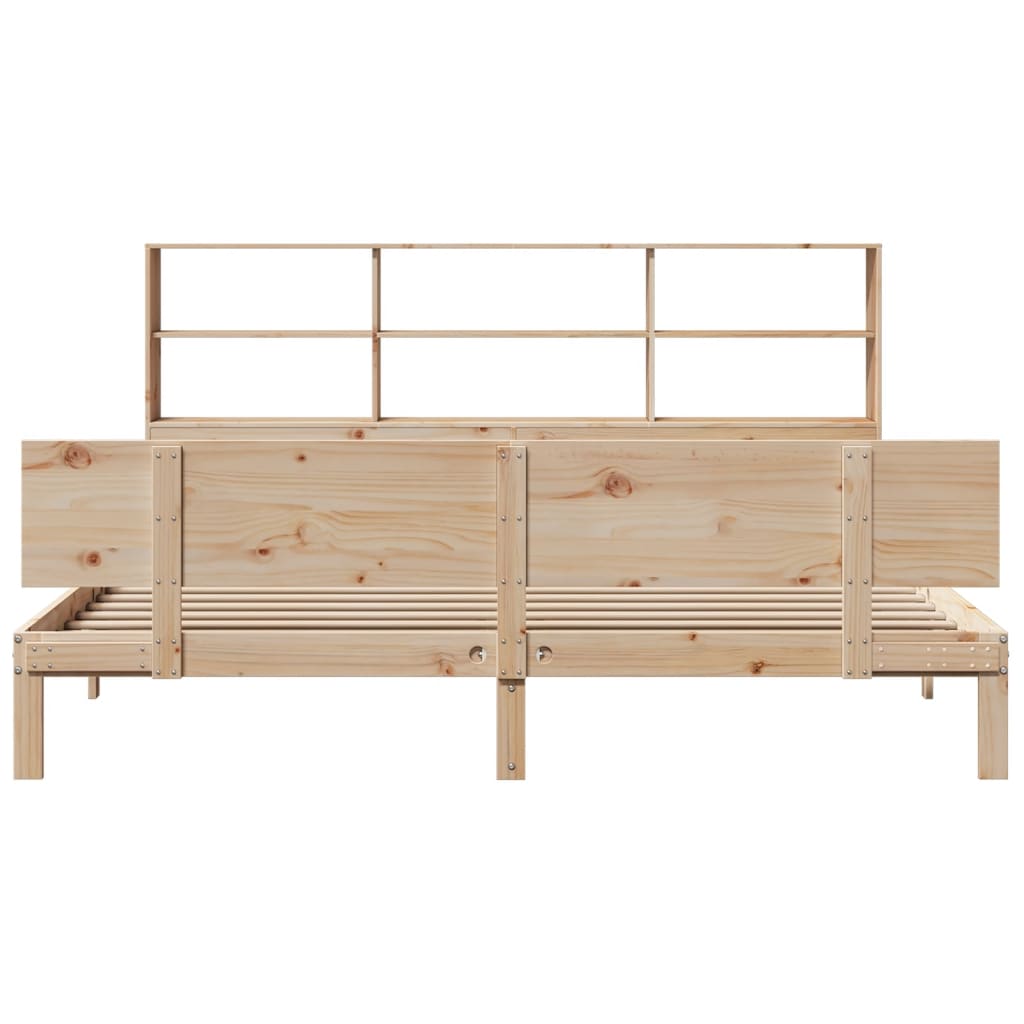 Bookcase Bed without Mattress 180x200 cm Super King Solid Wood Pine