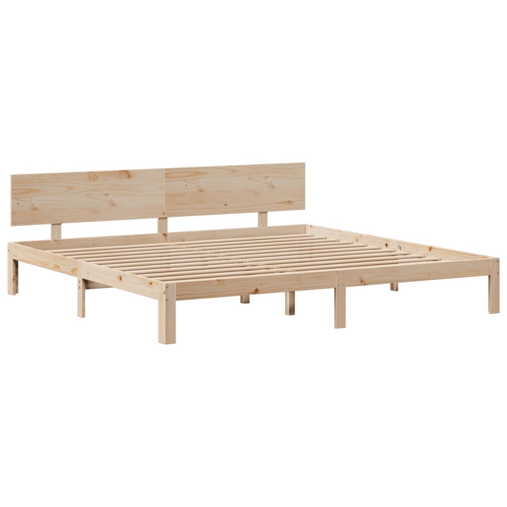 Bookcase Bed without Mattress 180x200 cm Super King Solid Wood Pine