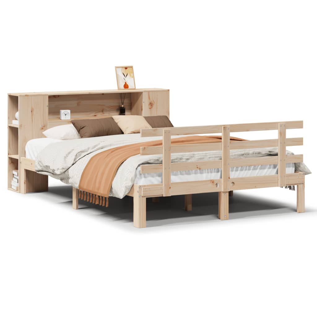 Bookcase Bed without Mattress 120x200cm Solid Wood Pine