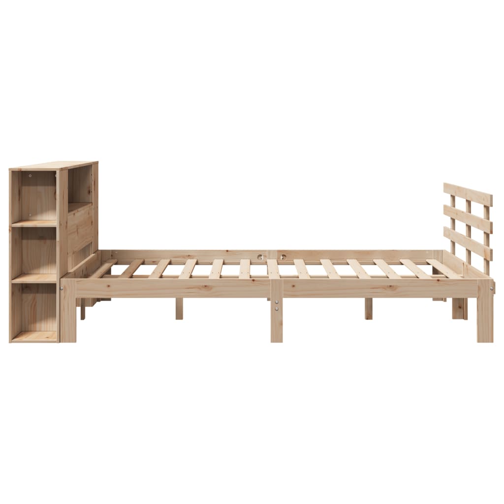 Bookcase Bed without Mattress 120x200cm Solid Wood Pine