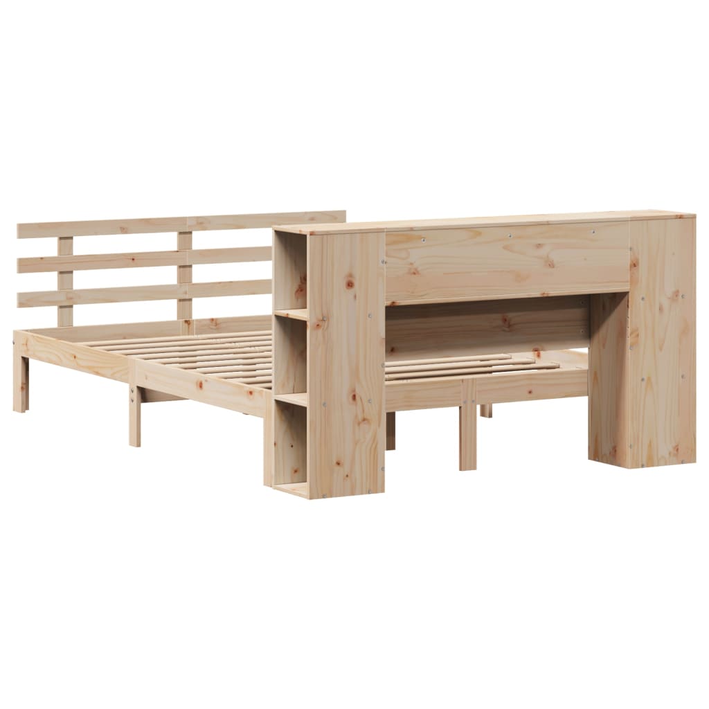 Bookcase Bed without Mattress 120x200cm Solid Wood Pine