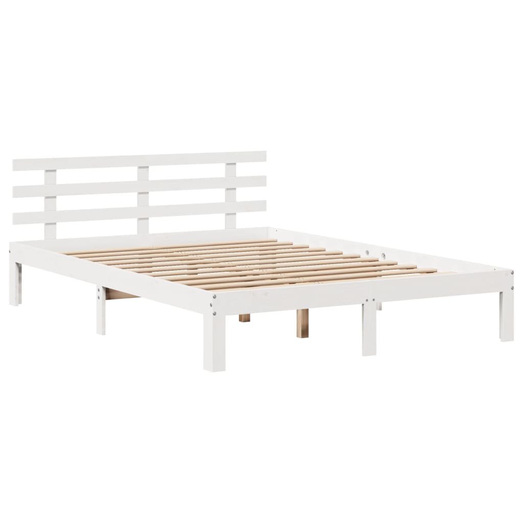 Bookcase Bed without Mattress White 120x200cm Solid Wood Pine