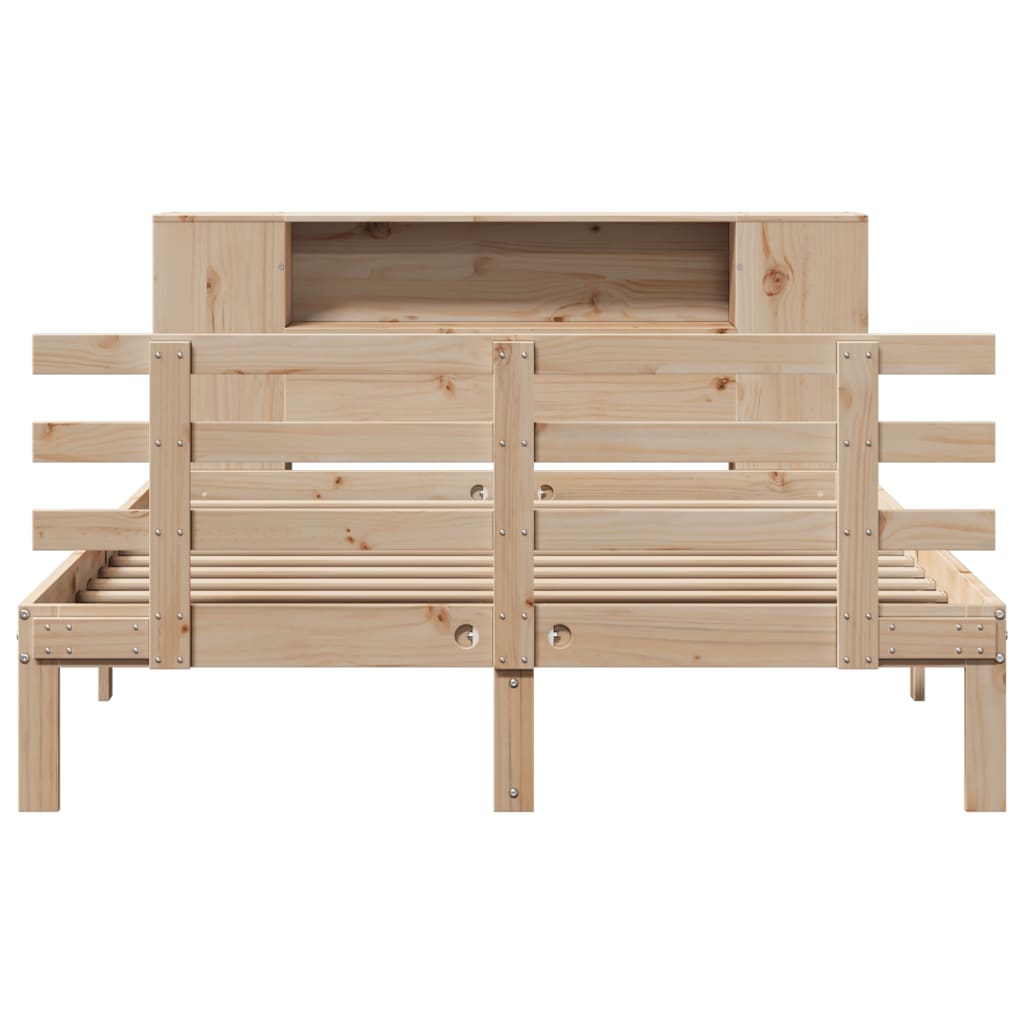 Bookcase Bed without Mattress 160x200cm Solid Wood Pine