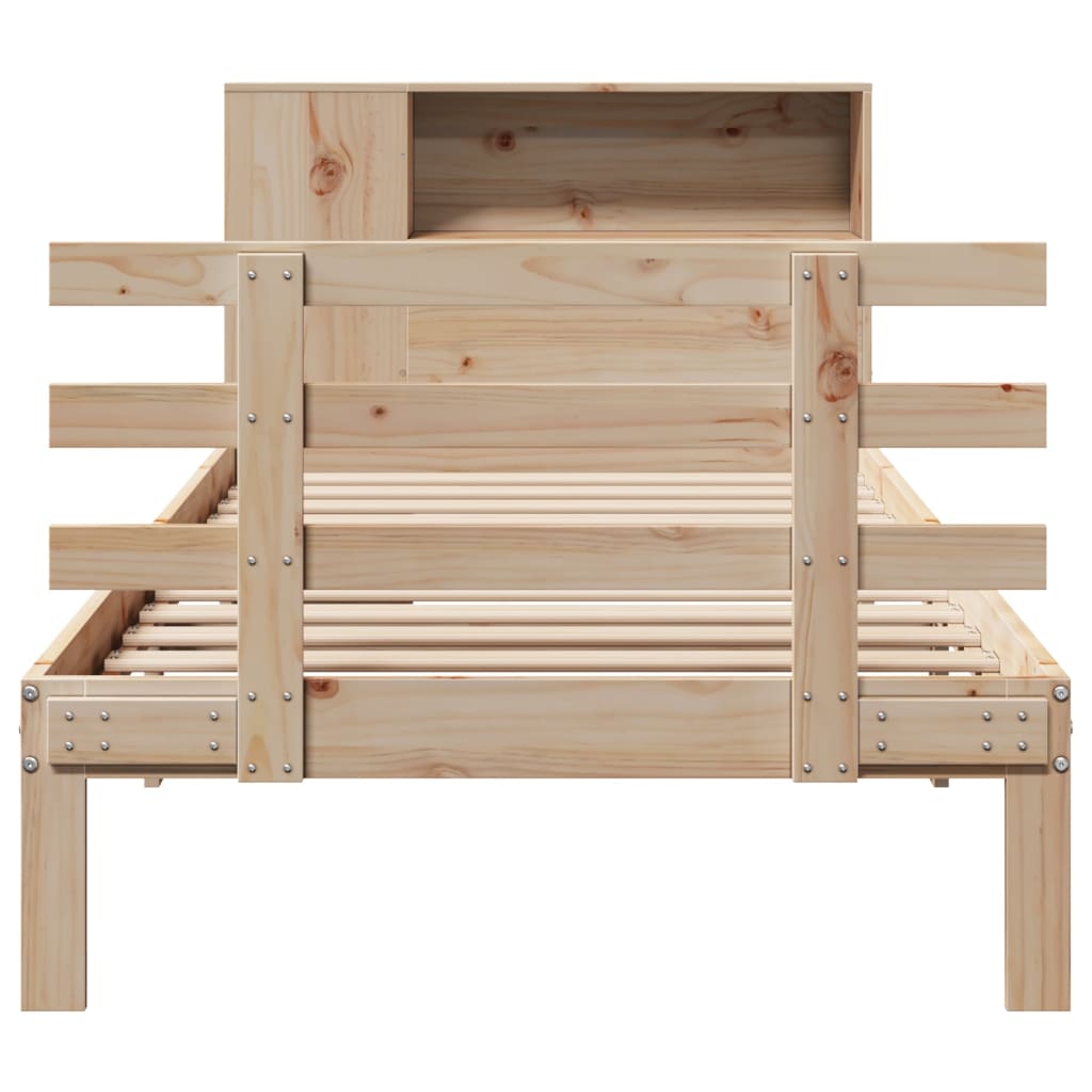 Bookcase Bed without Mattress 100x200cm Solid Wood Pine