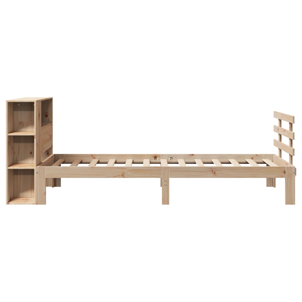 Bookcase Bed without Mattress 100x200cm Solid Wood Pine