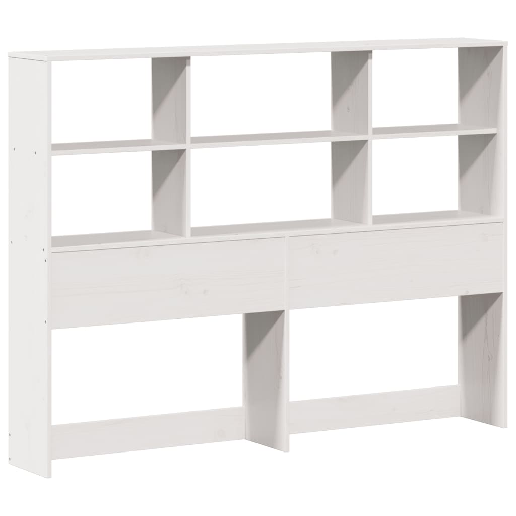 Bookcase Bed without Mattress White 140x190cm Solid Wood Pine