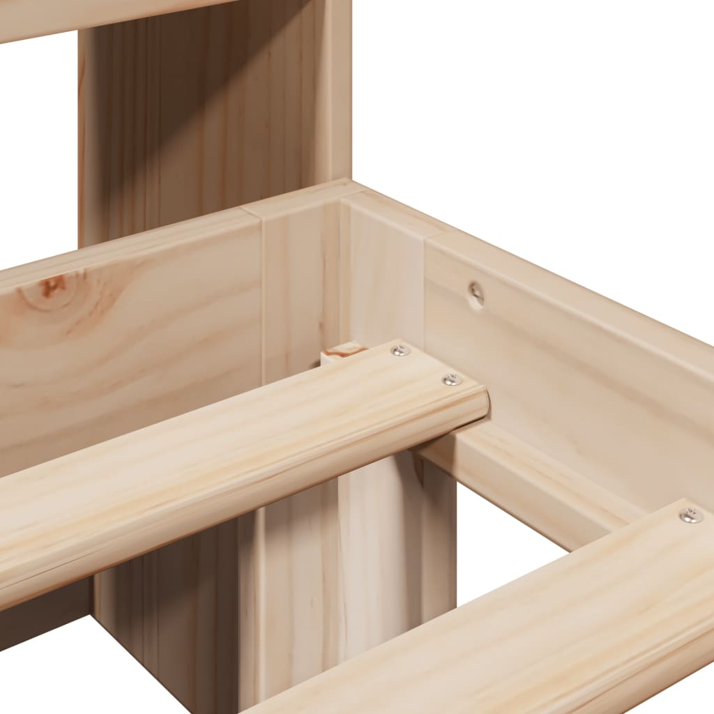 Bookcase Bed without Mattress 150x200 cm King Size Solid Wood Pine