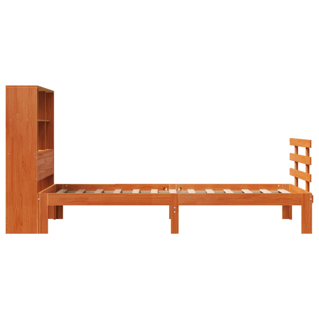 Bookcase Bed without Mattress Wax Brown 75x190 cm Small Single Solid Wood Pine