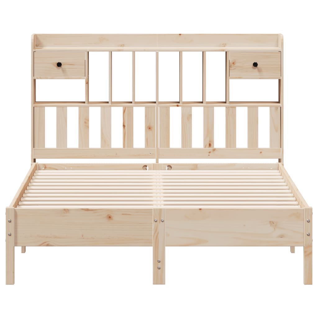 Bookcase Bed without Mattress 160x200 cm Solid Wood Pine