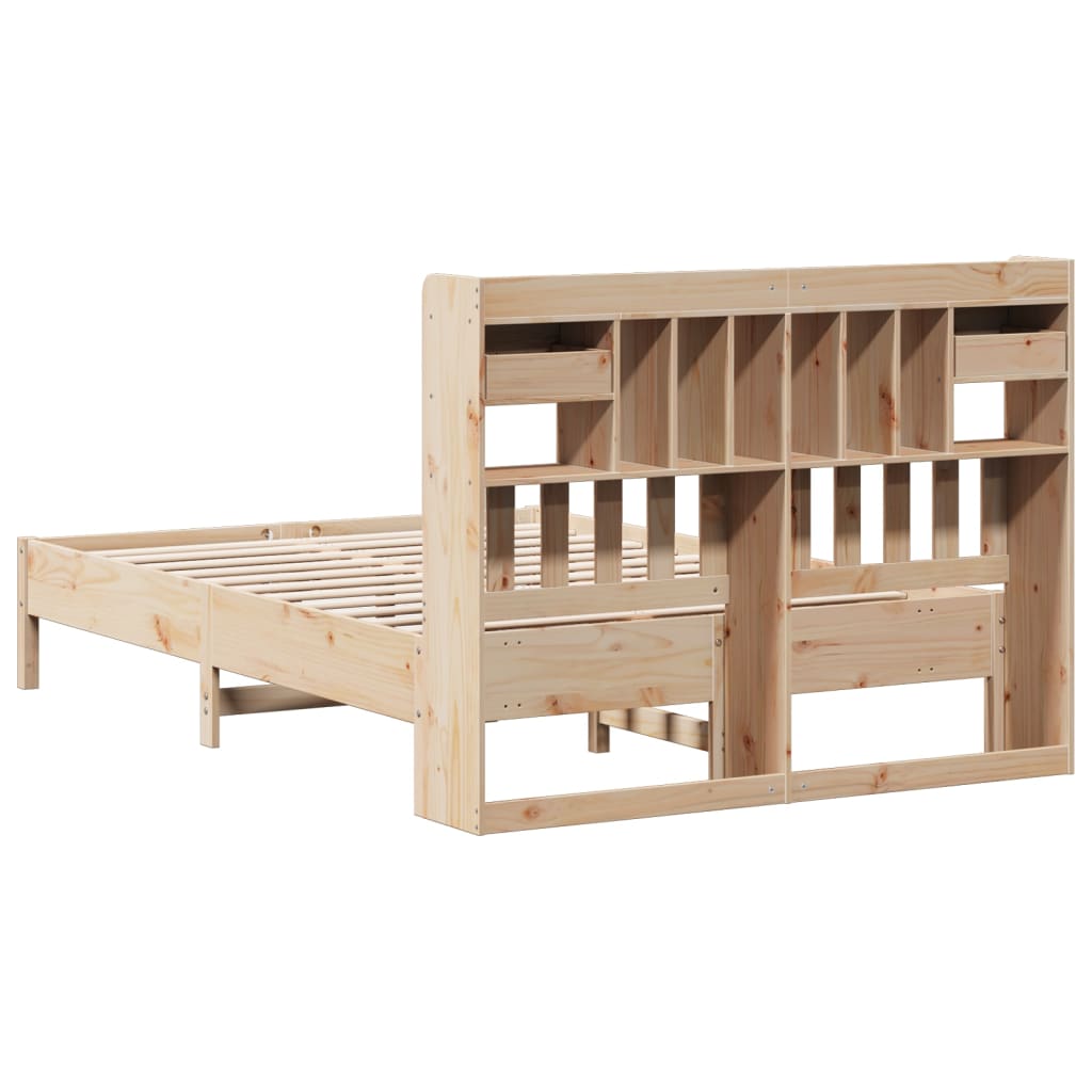 Bookcase Bed without Mattress 160x200 cm Solid Wood Pine