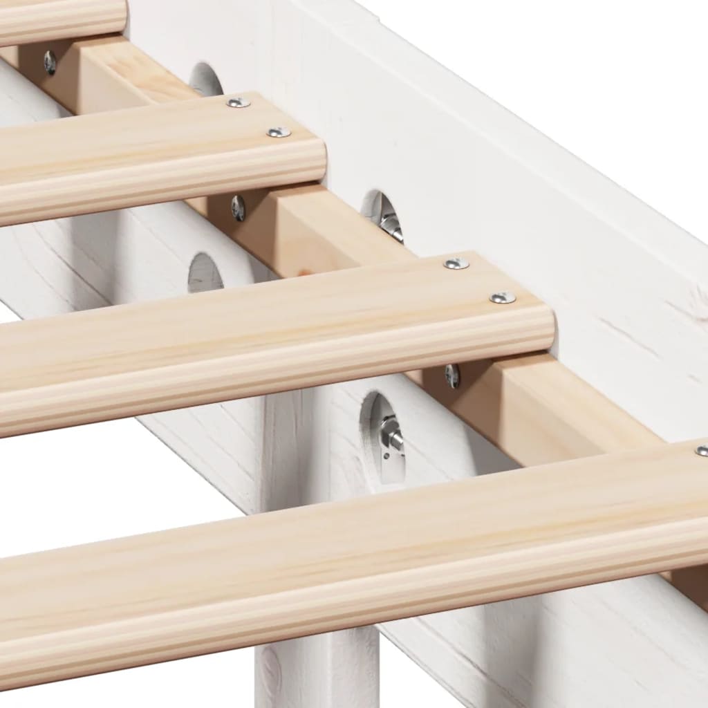Bookcase Bed without Mattress White 160x200cm Solid Wood Pine
