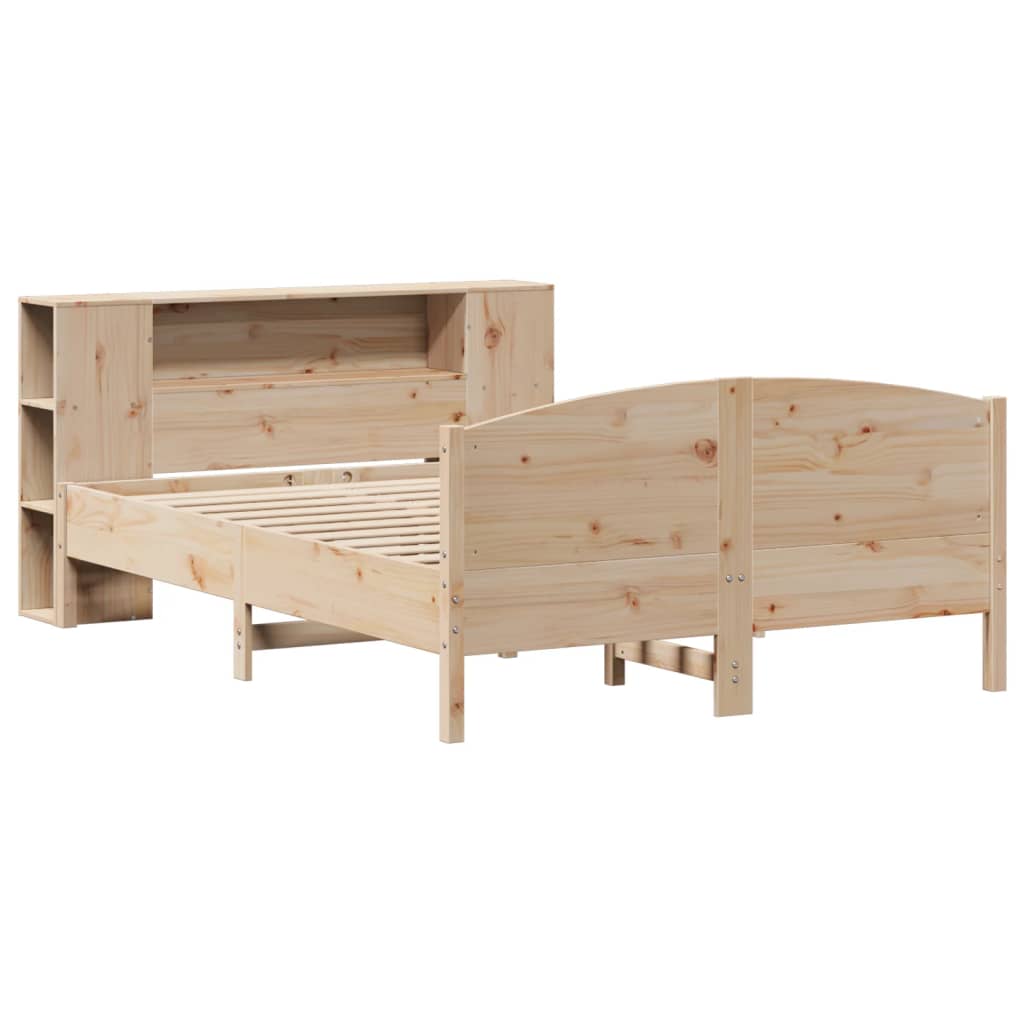 Bookcase Bed without Mattress 140x190cm Solid Wood Pine