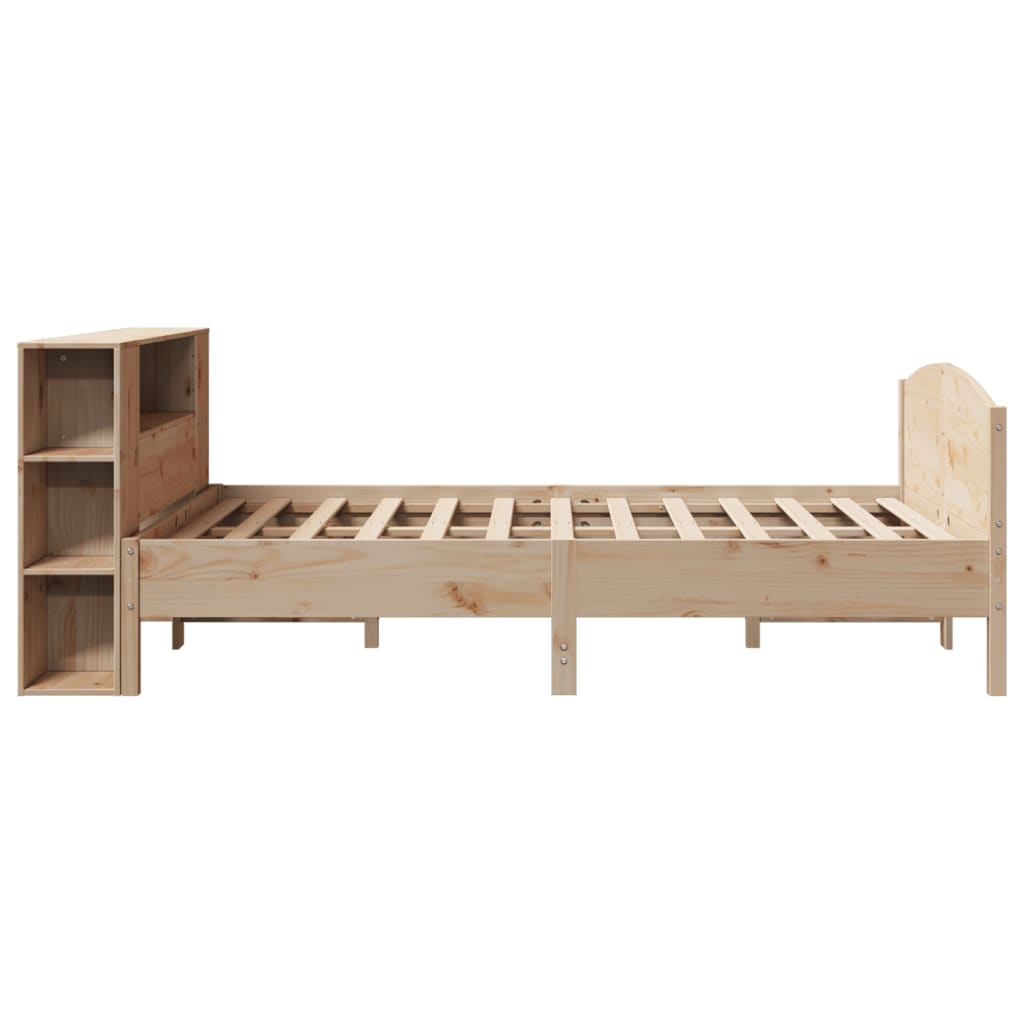 Bookcase Bed without Mattress 140x190cm Solid Wood Pine