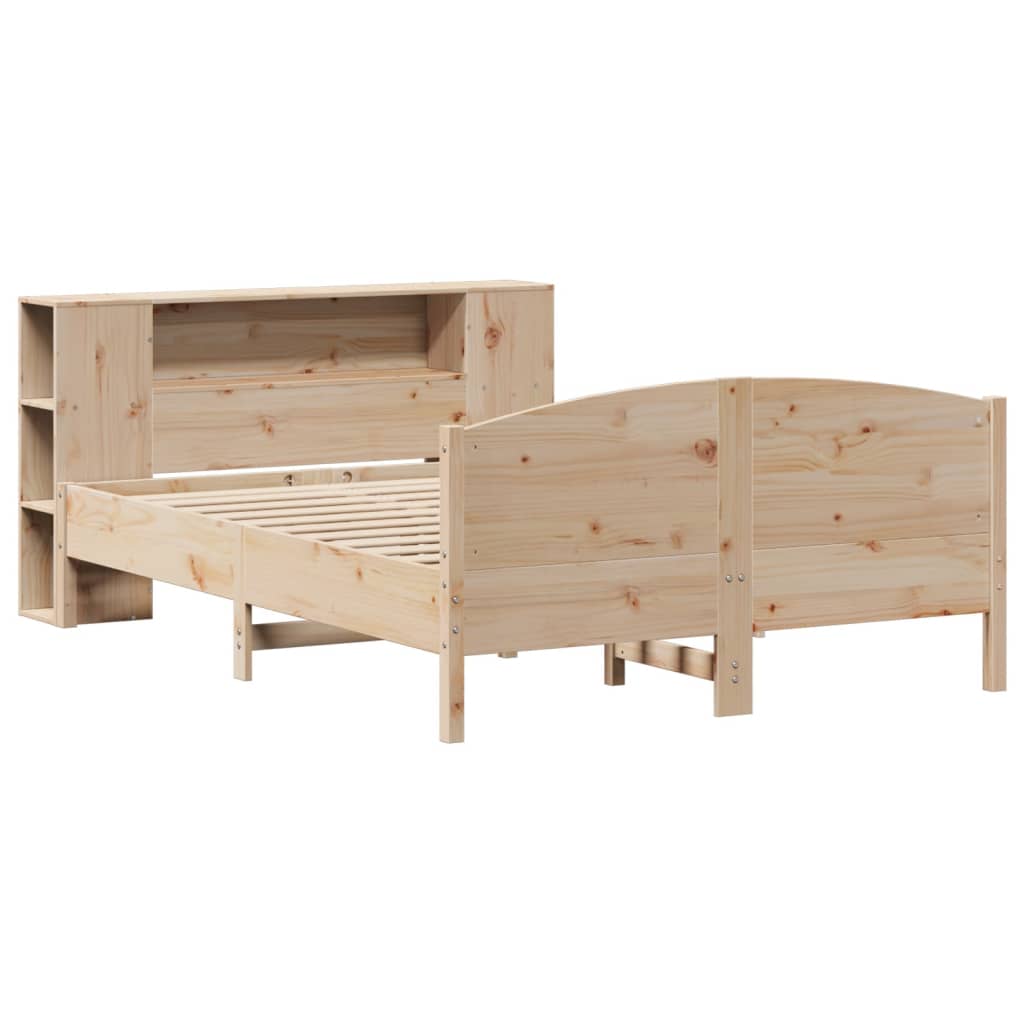 Bookcase Bed without Mattress 120x190cm Solid Wood Pine