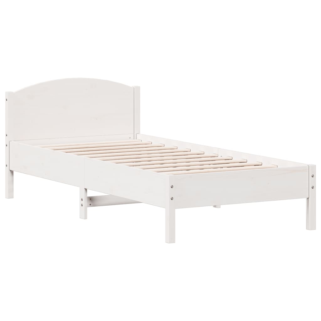 Bookcase Bed without Mattress White 90x200cm Solid Wood Pine