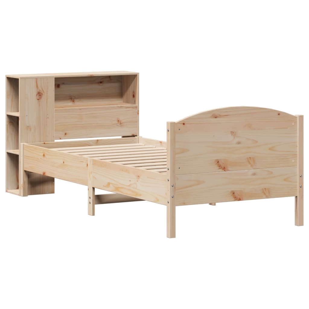 Bookcase Bed without Mattress 75x190cm Small Single Solid Wood Pine