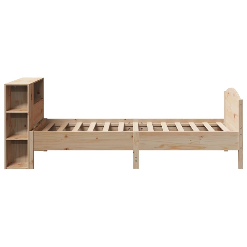 Bookcase Bed without Mattress 75x190cm Small Single Solid Wood Pine
