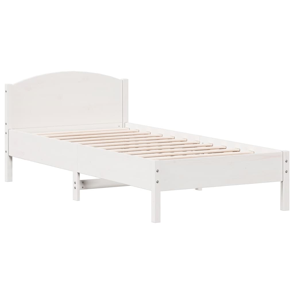 Bookcase Bed without Mattress White 75x190cm Small Single Solid Wood Pine