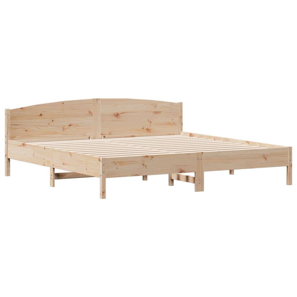 Bookcase Bed without Mattress 180x200 cm Super King Solid Wood Pine