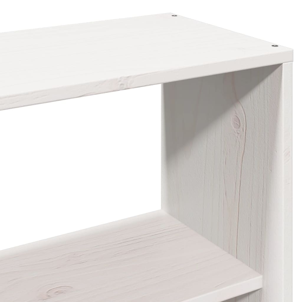 Bookcase Bed without Mattress White 140x200cm Solid Wood Pine