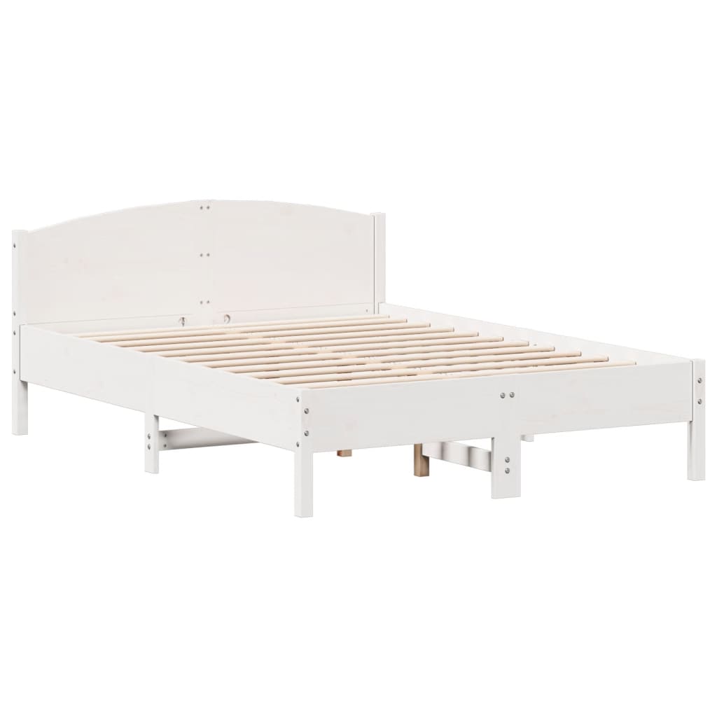 Bookcase Bed without Mattress White 120x200cm Solid Wood Pine