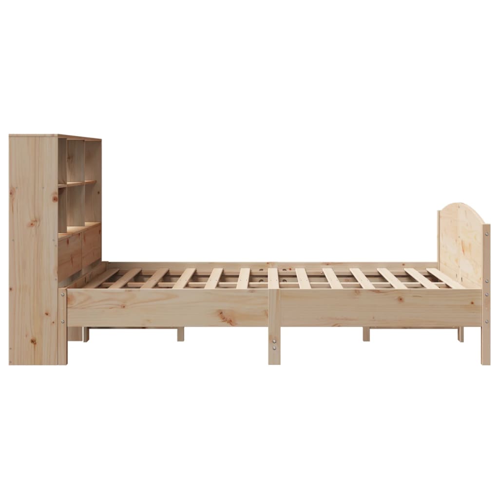 Bookcase Bed without Mattress 140x190cm Solid Wood Pine