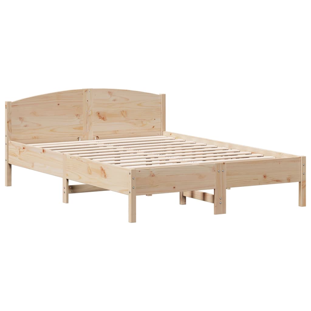 Bookcase Bed without Mattress 140x190cm Solid Wood Pine