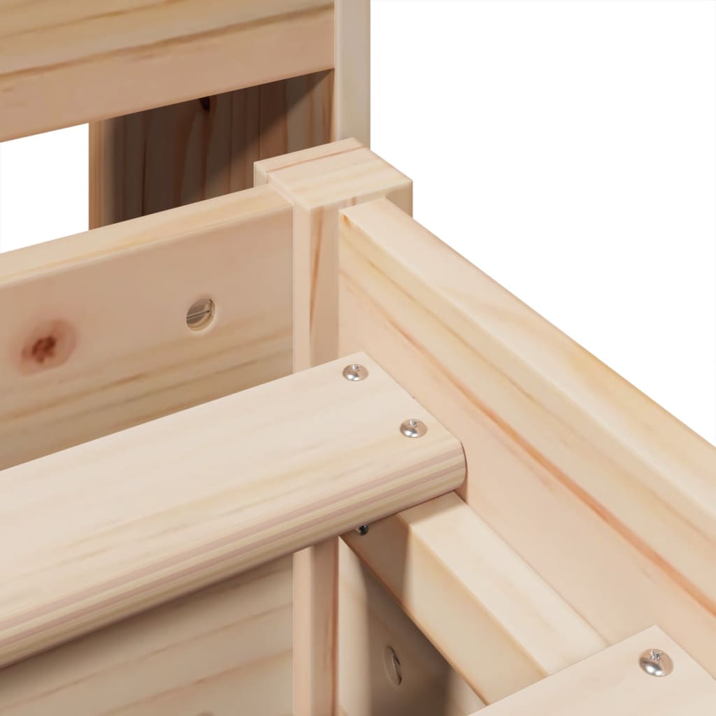 Bookcase Bed without Mattress 140x190cm Solid Wood Pine