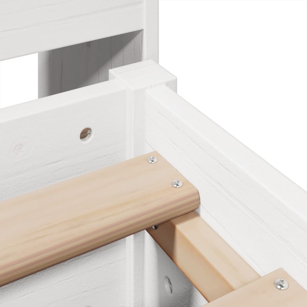 Bookcase Bed without Mattress White 140x190cm Solid Wood Pine