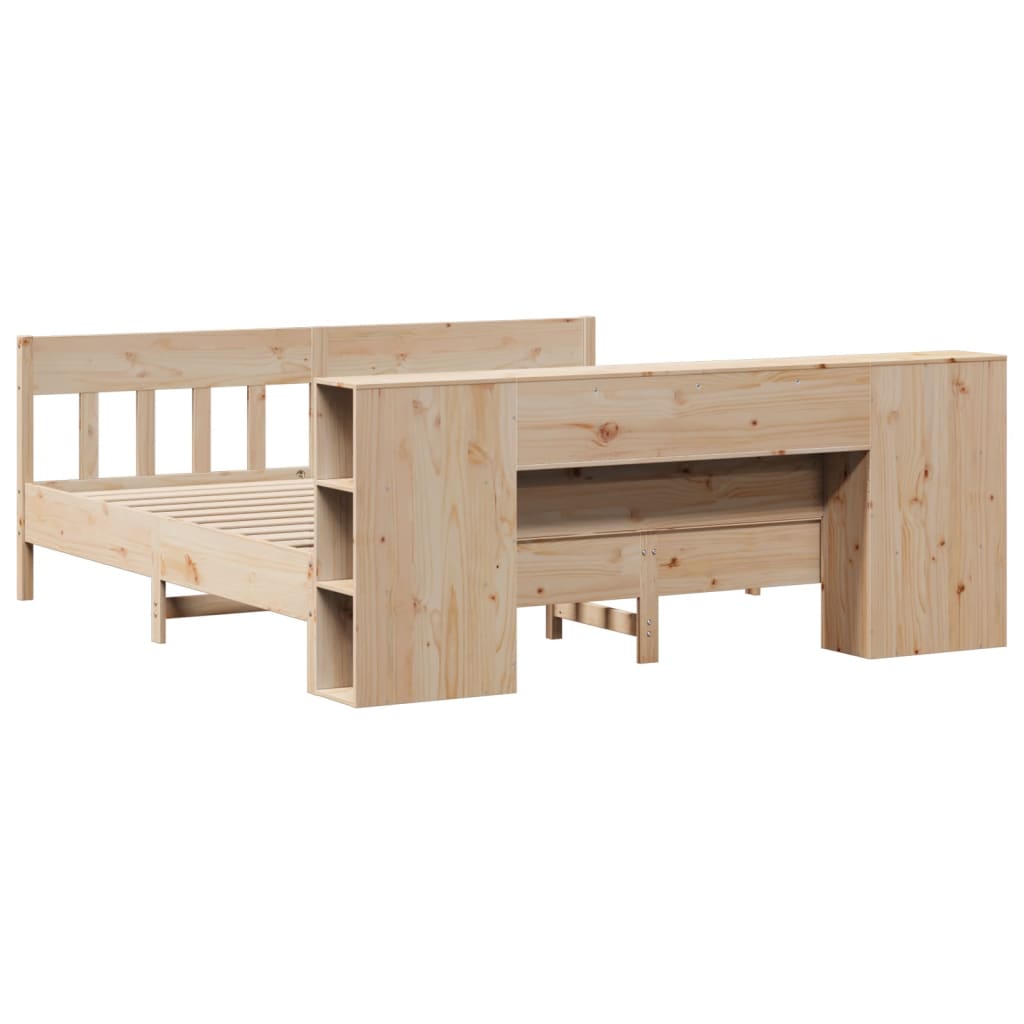 Bookcase Bed without Mattress 180x200 cm Super King Solid Wood Pine