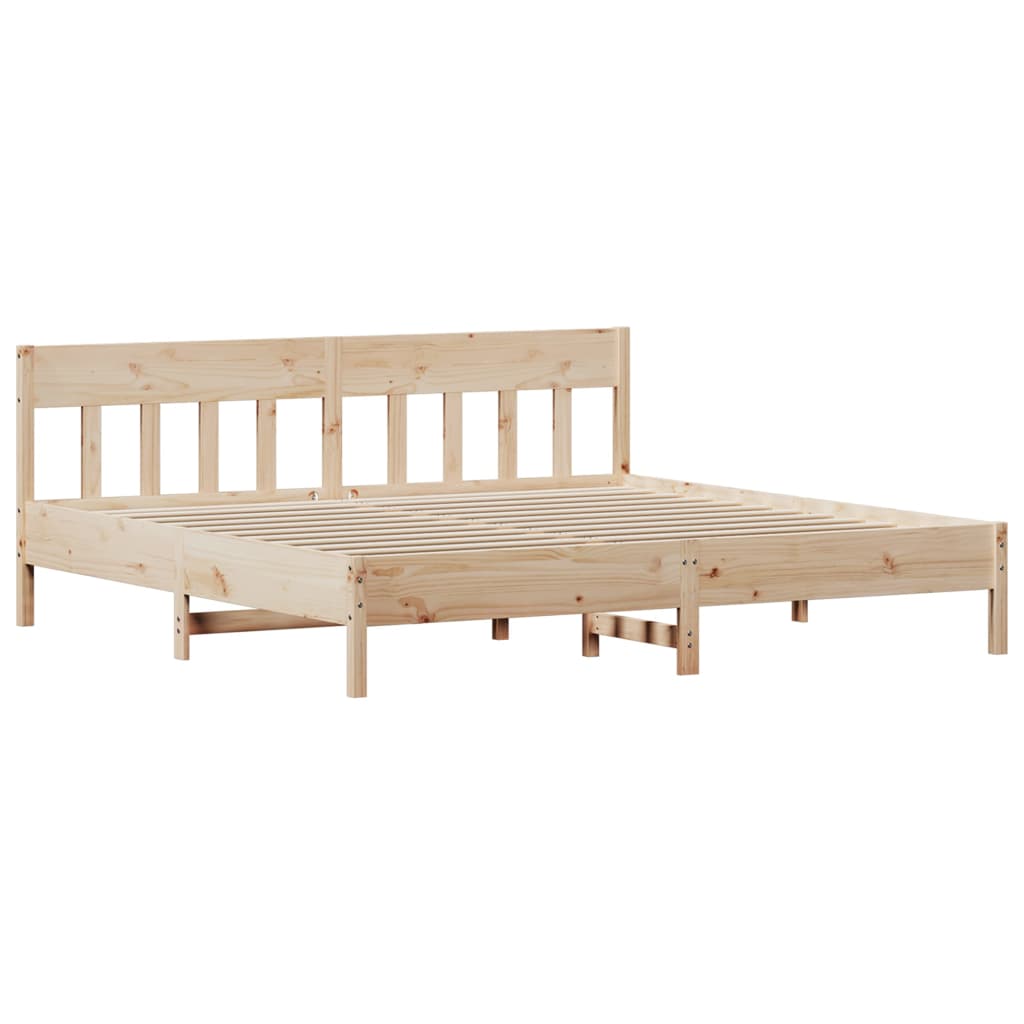 Bookcase Bed without Mattress 180x200 cm Super King Solid Wood Pine