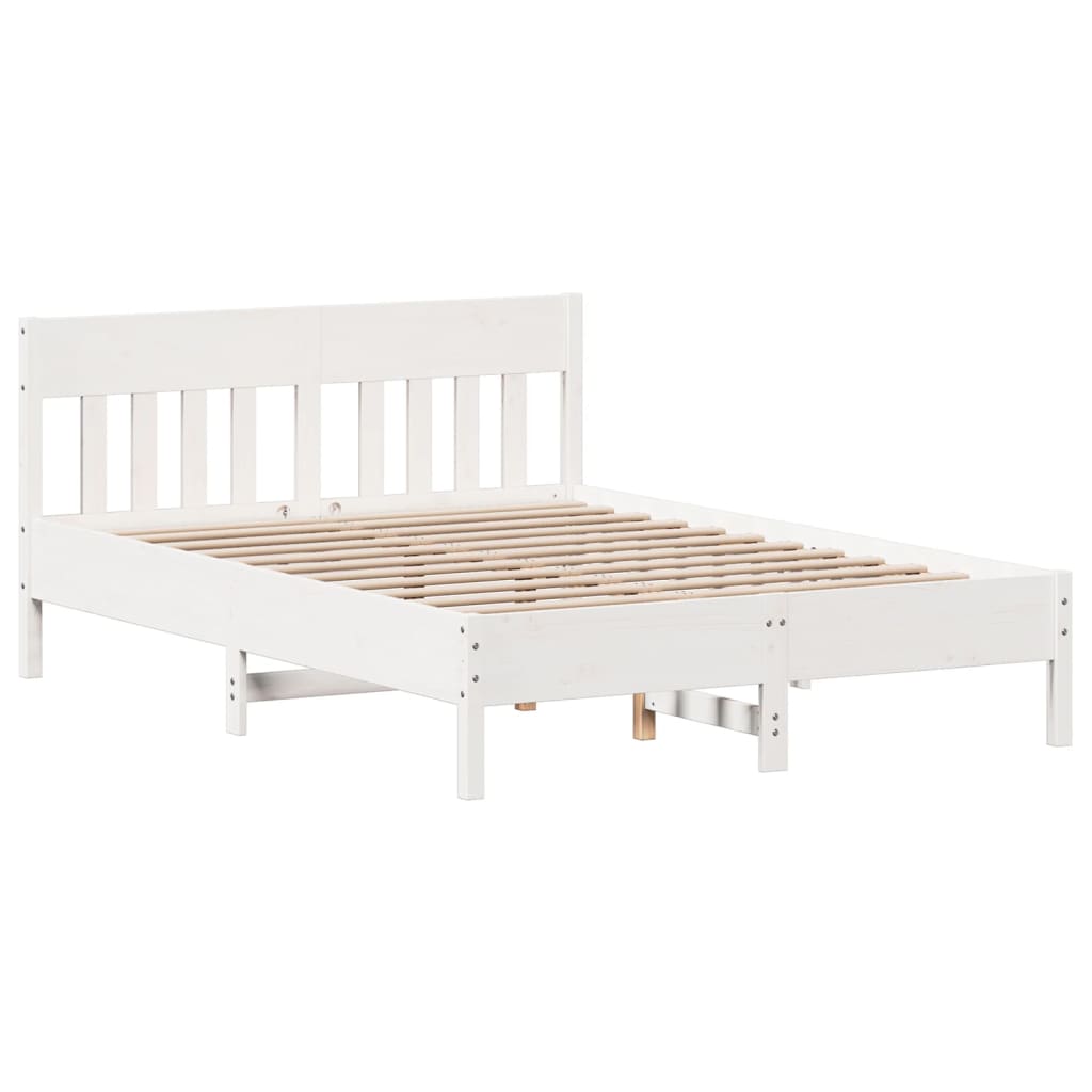 Bookcase Bed without Mattress White 120x200cm Solid Wood Pine