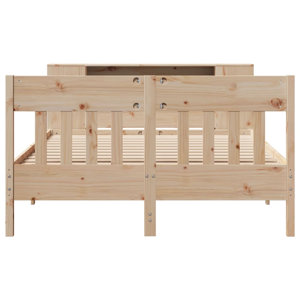 Bookcase Bed without Mattress 140x190cm Solid Wood Pine