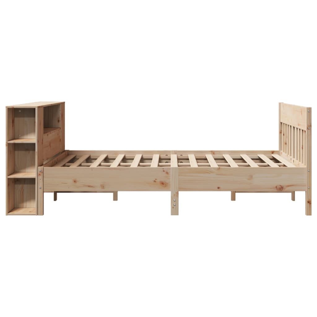 Bookcase Bed without Mattress 135x190 cm Double Solid Wood Pine