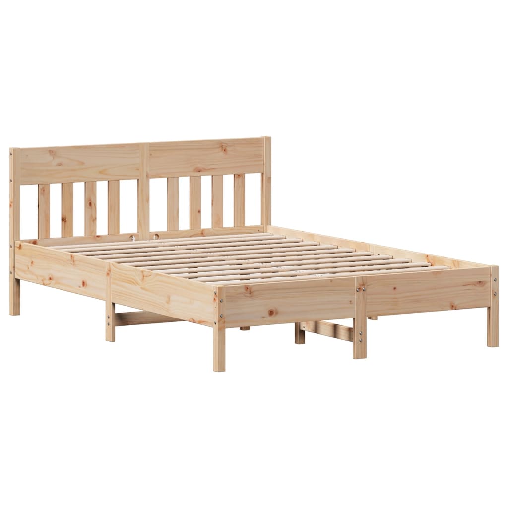 Bookcase Bed without Mattress 135x190 cm Double Solid Wood Pine