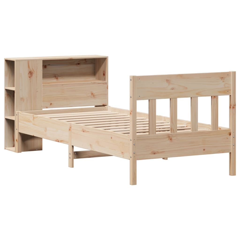 Bookcase Bed without Mattress 90x190 cm Single Solid Wood Pine