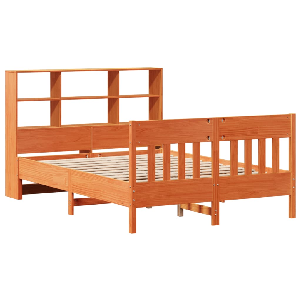 Bed Frame without Mattress Wax Brown 160x200 cm Solid Wood Pine