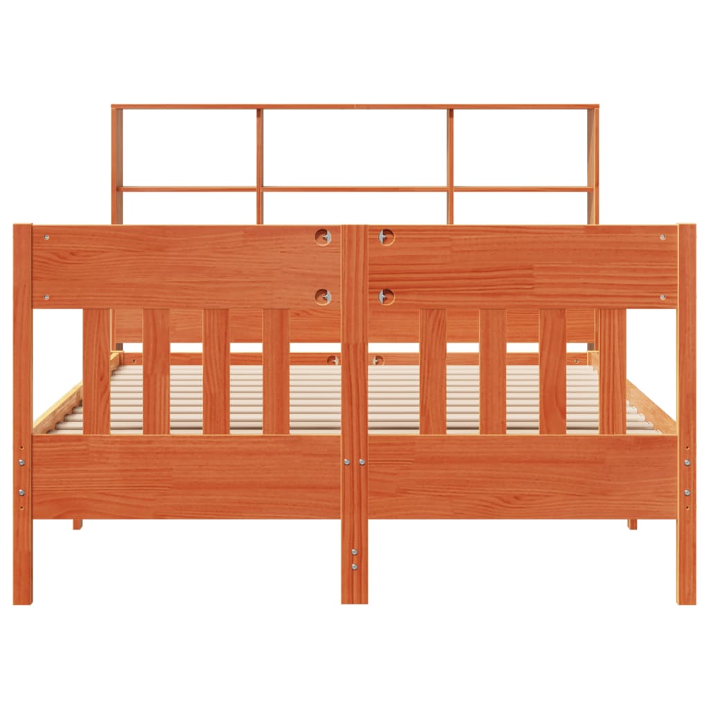 Bed Frame without Mattress Wax Brown 120x200 cm Solid Wood Pine