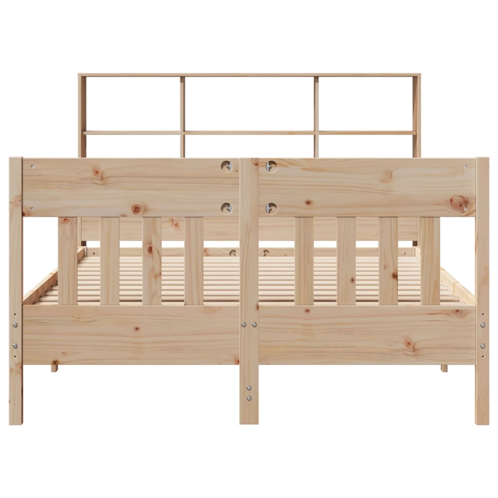 Bed Frame without Mattress 140x190 cm Solid Wood Pine