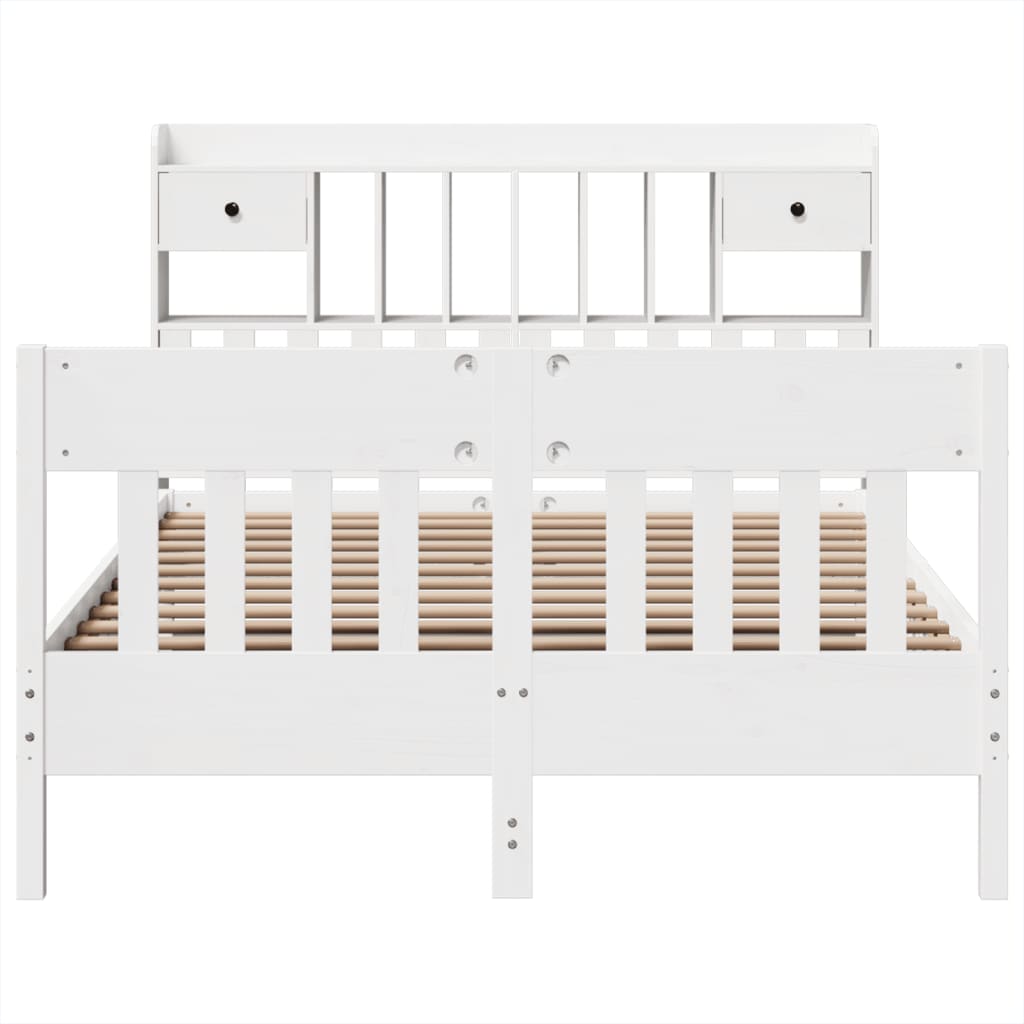 Bed Frame without Mattress White 160x200 cm Solid Wood Pine