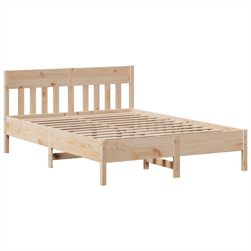 Bed Frame without Mattress 150x200 cm King Size Solid Wood Pine