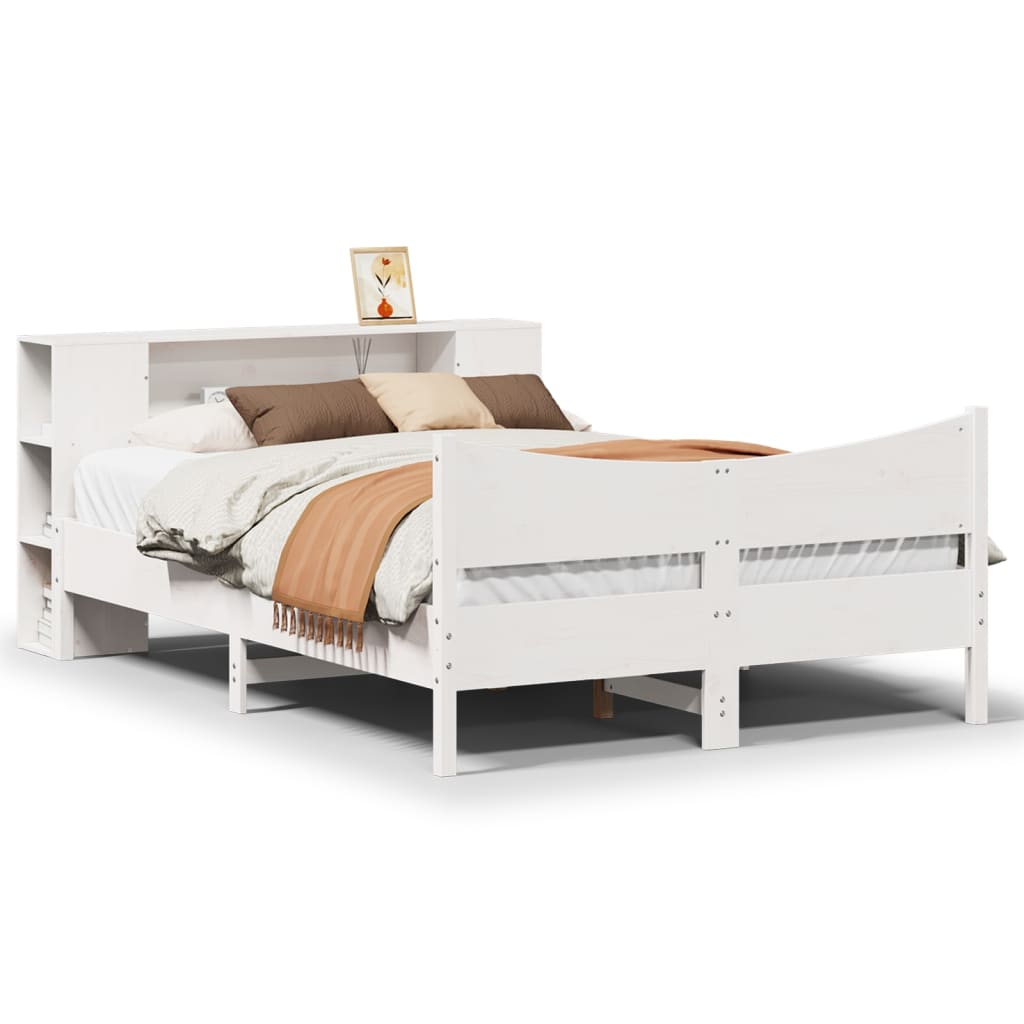 Bed Frame without Mattress White 120x200 cm Solid Wood Pine