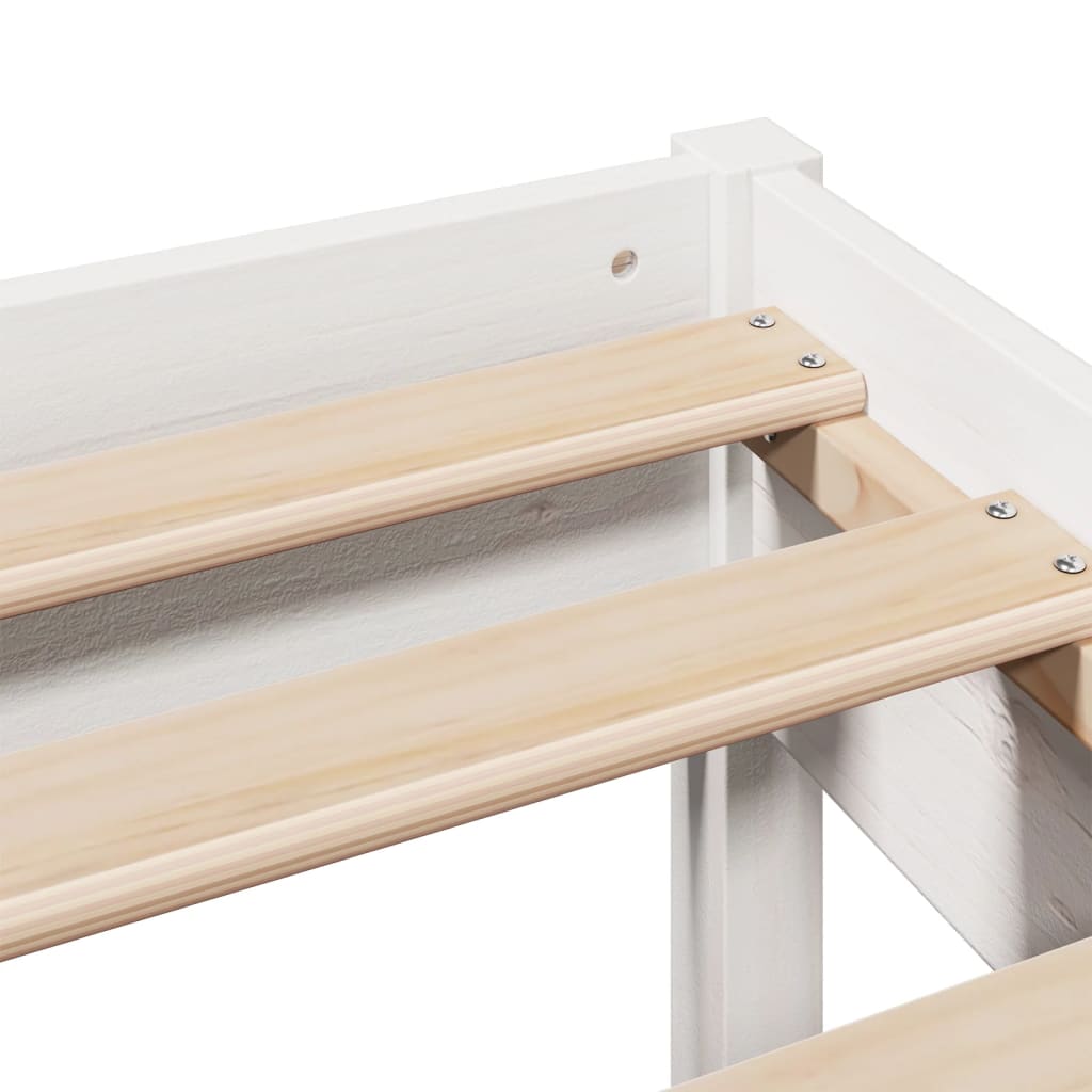 Bed Frame without Mattress White 120x200 cm Solid Wood Pine