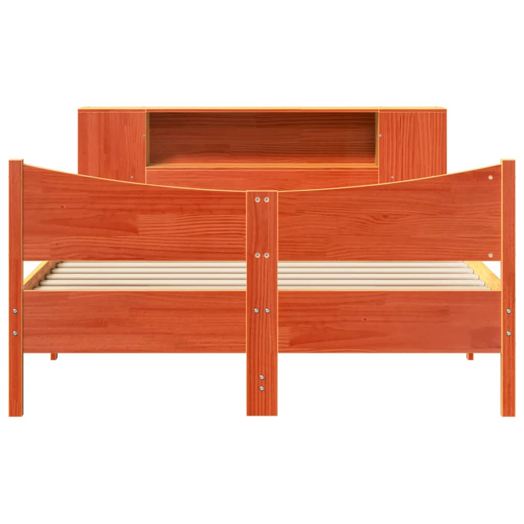 Bed Frame without Mattress Wax Brown 140x190 cm Solid Wood Pine