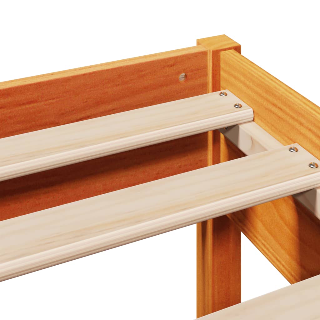Bed Frame without Mattress Wax Brown 140x190 cm Solid Wood Pine
