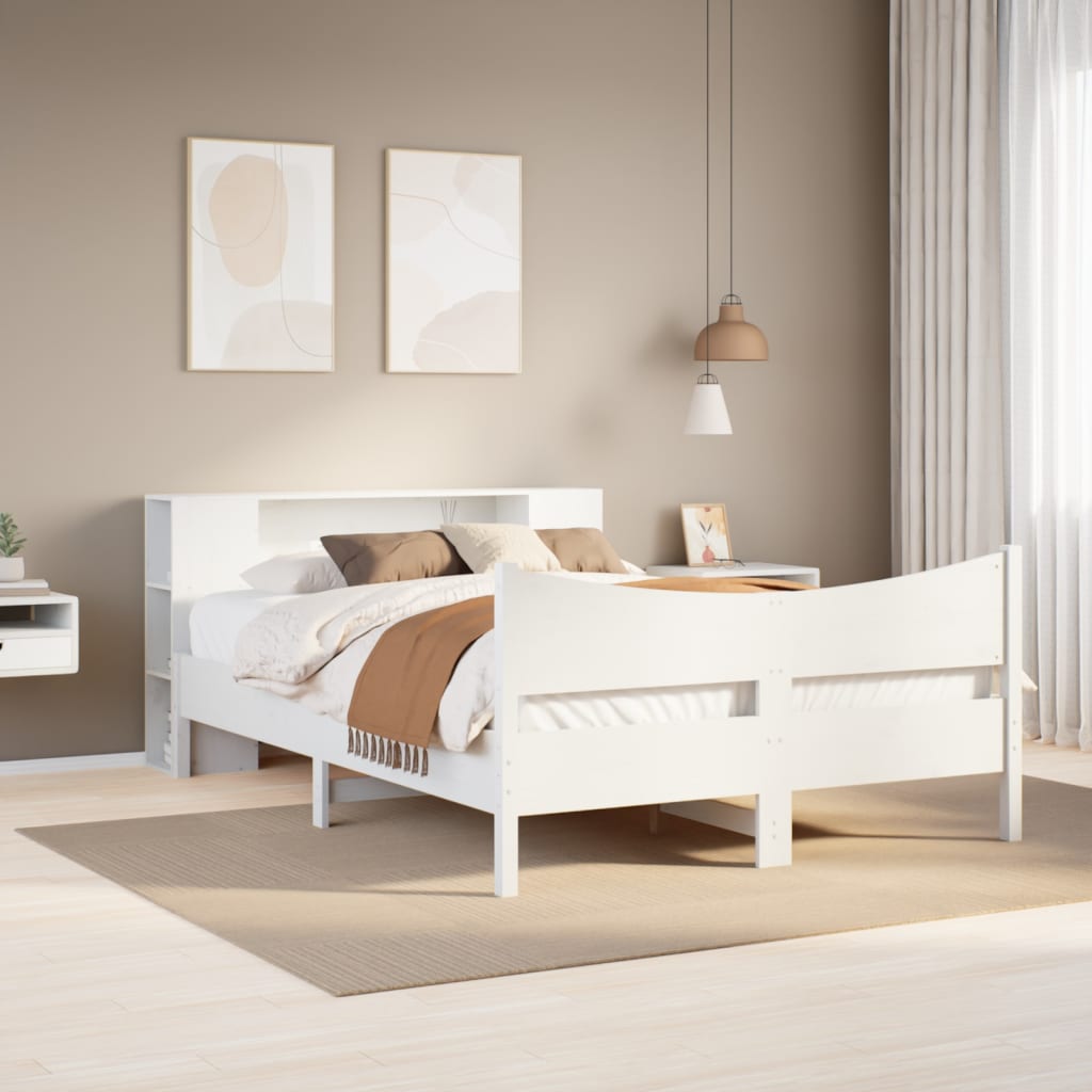 Bed Frame without Mattress White 120x190 cm Small Double Solid Wood Pine